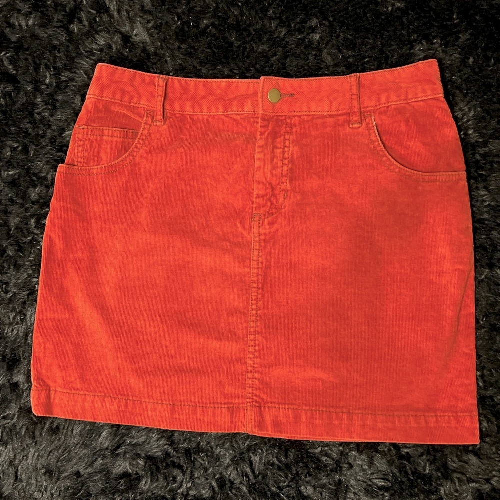 BDG brick red corduroy mini skirt. Size 4.